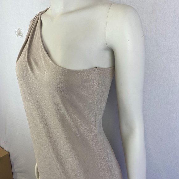 BCBGMaxAzria One-Shoulder Beige Dress - Picture 8 of 10
